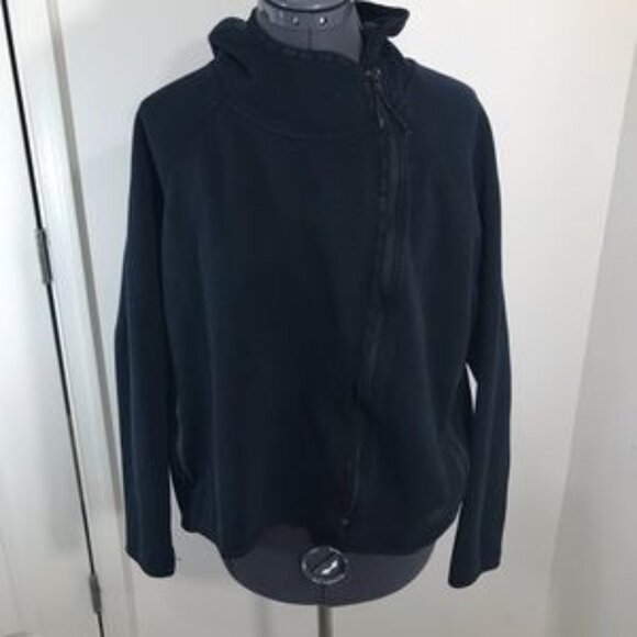 NIKE TECH Black Asymmetrical Zip Hoodie Size Medium - Picture 2 of 7